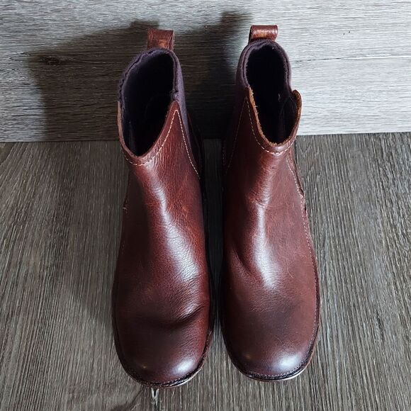 Bionica Womens Perth Leather Pull-On Ankle Booties Whiskey Brown Non Slip Size 6 - Picture 3 of 8